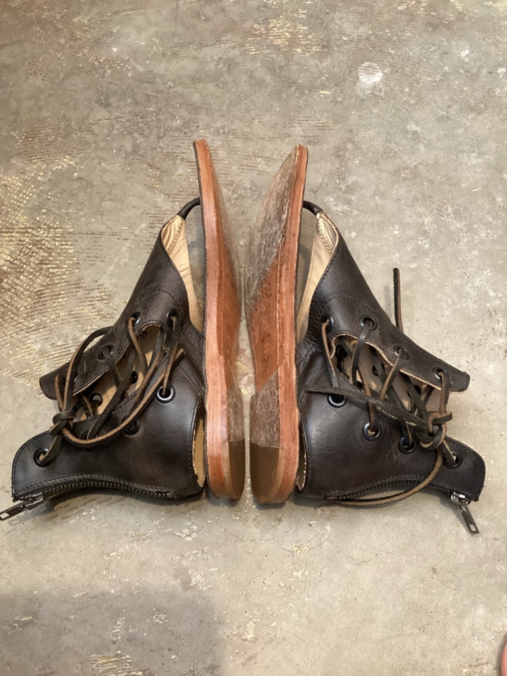 Baske California Leather Lace Up Gladiator Sandals Brown Boho Style Size 7.5 - Picture 5 of 11